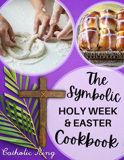 Do you want to teach your kids the true meaning of the passion and resurrection story during this important church season? Don't let Holy Week pass by this year without involving your kids with the true Easter and resurrection story! The Symbolic Holy Week & Easter Cookbook is chock full of meaningful and symbolic recipes to engage your children in the true meaning of these Lent and Easter seasons. Check it out! #holyweek #easterseason #christianeaster #lent #lentseason #lentforkids #holyweekfor Colored Deviled Eggs, Catholic Icing, Resurrection Eggs, Seder Meal, Italian Easter Bread, Palm Cross, Cross Buns Recipe, Palm Sunday Crafts, Table Spread