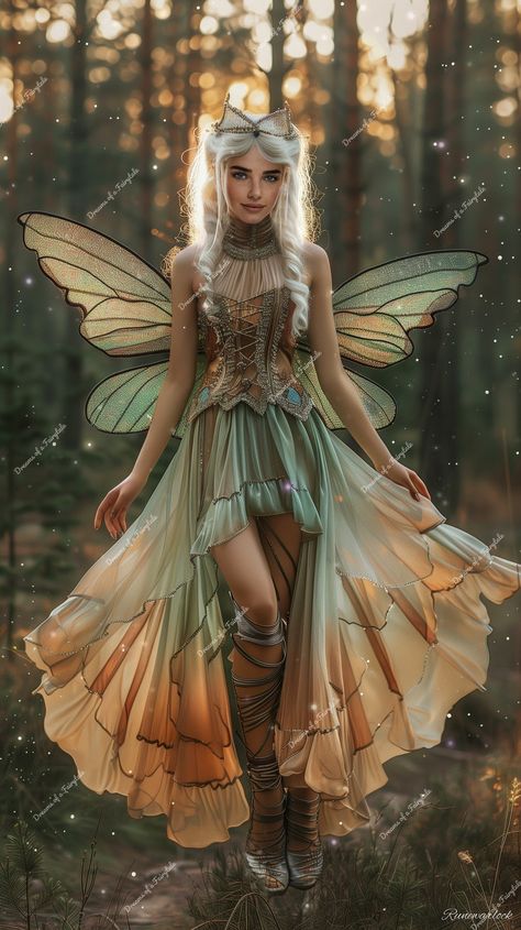 A beautiful fairy from the Fairy Kingdom called Jessica Lily. A series of images centered around the same character I created set in fantasy landscapes. Flower Fairy Costume Women, Fairy Costume Photoshoot, Enchanted Fairy Costume, Faerie Photoshoot, Dark Fairy Halloween Costumes, Nature Fairy Outfit, Summer Faerie, Season Fairies, Forest Elf Cosplay