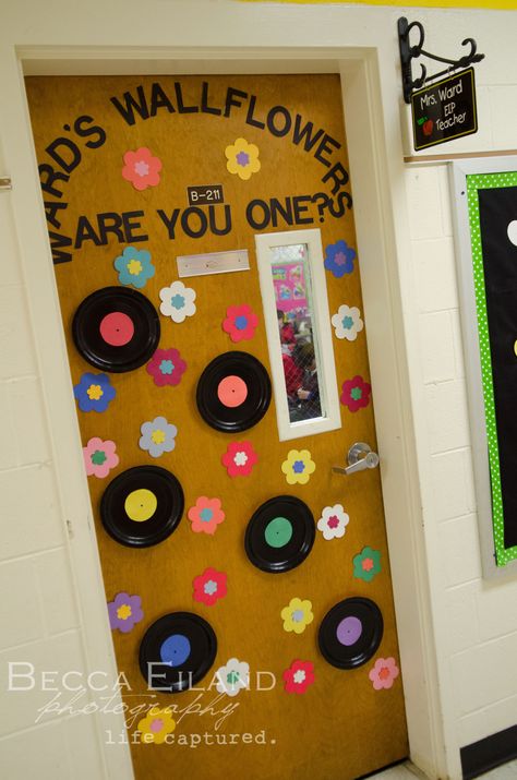 Door Decorations 70s Door Decoration, Disco Door Decoration, Assisted Living Crafts, Elementary Classroom Themes, Door Decks, Teacher Door, Teacher Doors, Elementary Classroom Decor, Class Theme