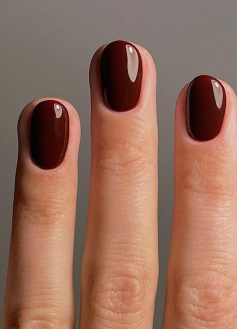 30 Summer Nail Colors to Try This Year | The Everygirl Short Fall Nails Pale Skin, Perfect Fall Nail Color, Gel Nail Lengths, Current Nail Colors, Dark Summer Nail Colors, Summer Cool Nails, Moody Nail Colors, Dark Nail Colors Summer, Dark Nails For Summer