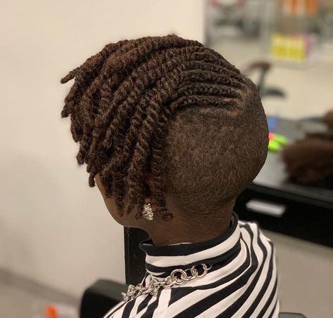 Natural Hair Styles Cornrows Simple, Nubian Twists Short, Short Locs With Shaved Sides, Short Hair Twist Styles Natural, Shaved Side Hairstyles Short, Undercut Braids Hairstyles, Shaved Sides With Braids, Braids With Shaved Sides Black Women, Twist Hairstyles Short Hair