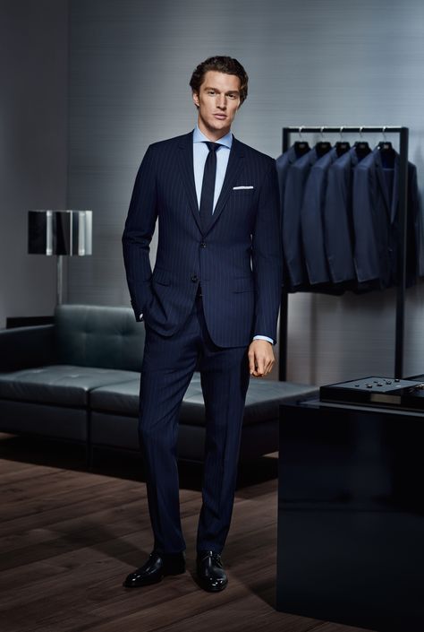 Suits For Lawyers Men, Suits Men Finance, Boss Suits For Men, Men’s Navy Suit, Dark Blue Suit Men Wedding, Hugo Boss Suit Men, Italian Suits For Men, Suit Men Outfit, Blue Suits For Men