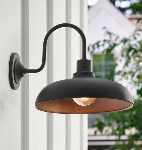 Outdoor Lighting | Rejuvenation Goose Neck Lighting, Modern Fixtures, Light And Dwell, Interior Design Resources, Brass Wall Light, Deck Lighting, Outdoor Light Fixtures, Barn Lighting, Outdoor Light