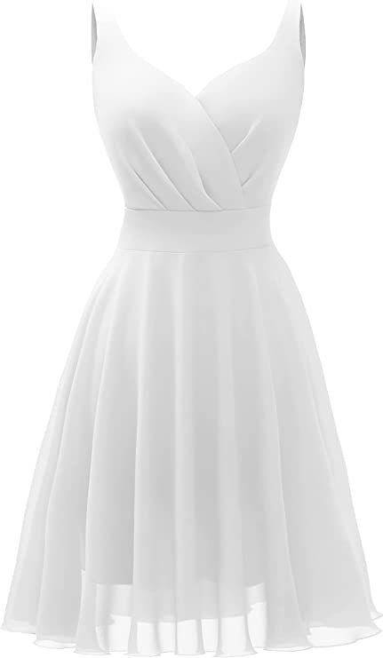 Amazon.com: Dressever Summer Cocktail Dress V-Neck Adjustable Spaghetti Strap Chiffon Sundress with Pockets : Clothing, Shoes & Jewelry Boho Holiday Dress, Sun Dress Casual, Summer Cocktail Dress, White Sundress, Summer Cocktail, Short Prom Dress, Womens Cocktail Dresses, Dinner Dress, Celebrity Dresses