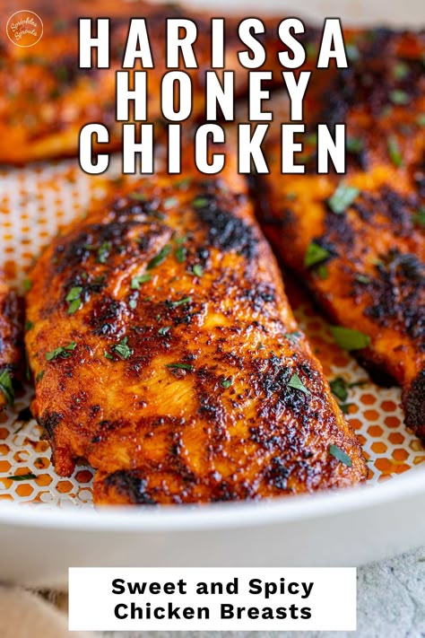 Honey Marinade For Chicken, Harissa Honey Chicken, Honey Chicken Breast, Marinating Chicken, Honey Chicken Recipe, Sprouts Recipes, Harissa Recipes, Funky Chicken, Homestead Recipes