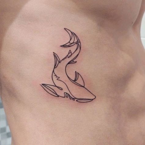 Shark Outline Tattoo, Simple Shark Tattoo, Shark Outline, Forever Tattoo, Rib Tattoos For Women, Sagittarius Tattoo, Beginner Tattoos, Outline Tattoo, Sharpie Tattoos