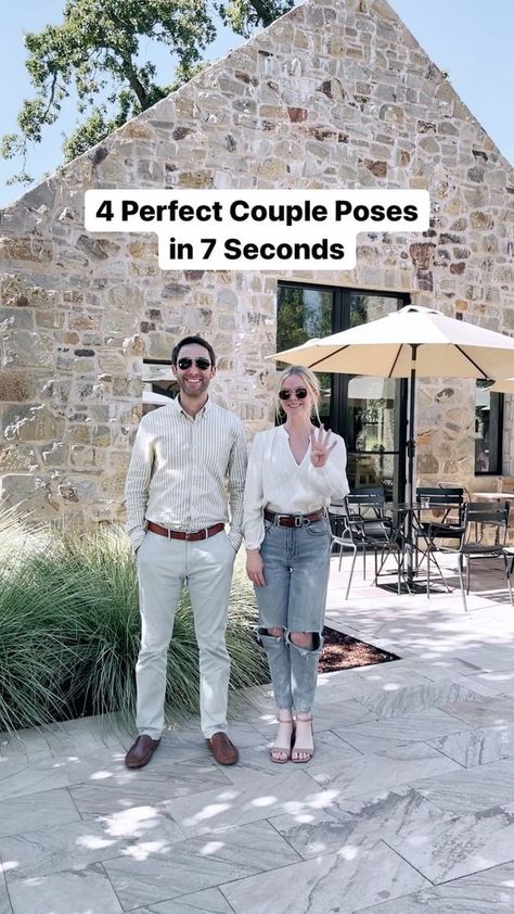 SF Photographer & Videographer on Instagram: “Do this easy 7-second routine for perfect couple photos every time! ✨BONUS TIPS FOR THE LADIES ✨ - Weight on leg furthest from the camera…” How To Pose With Husband For Pictures, Instagram Poses For Couples, Couple Ramp Walk Poses, Everyday Couple Poses, Flattering Poses For Couples, Standing Poses For Couples, Standing Couple Poses Picture Ideas, How To Pose Couples, How To Pose As A Couple