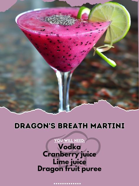 Frozen Dragon Fruit Margarita, Dragonfruit Alcoholic Drinks, Lotus Martini, Dragon Fruit Alcoholic Drink, Dragon Fruit Cocktail, Dragon Fruit Cocktail Vodka, Fruity Rum Drinks, Autumn Drinks, Cranberry Juice And Vodka