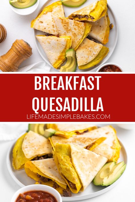 The best way to start your morning is with this Breakfast Quesadilla! Its filled with eggs, cheese, protein all wrapped together inside a crispy tortilla. Breakfast Quesadilla Recipes, Breakfast Quesadilla, Quesadilla Recipe, Bacon Breakfast, Quesadilla Recipes, Savory Appetizer, Delicious Breakfast Recipes, Breakfast Recipes Casserole, Vegetarian Food