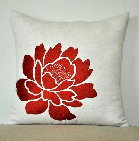 Pillow Covers Painting, Case Painting Ideas, Cushion Painting, Beige House, Case Painting, Large Decorative Pillows, Orange Pillow Covers, Red Decorative Pillows, Embroidery Pillow