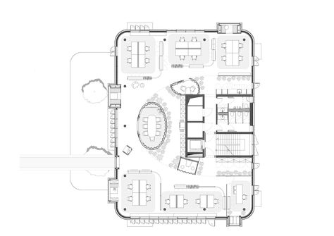 Image 23 of 23 from gallery of The Treehouse Workplace / Ippolito Fleitz Group. 2nd Floor Plan The Bund, Wooden Wall Panels, Roof Window, Partition Wall, Interior Architect, Roof Terrace, Flat Roof, Facade Design, Pet Bottle