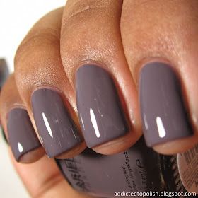 Barielle Me Couture Collection for Fall/Winter 2014 Nail Ideas Solid Colors Winter, Purplish Grey Nails, Mauve Grey Nails, Bluish Grey Nails, Fall Gray Nails, Solid Nail Color Ideas Winter, Grey Purple Nails, Fall/winter Nail Colors, Fall Dipped Nails