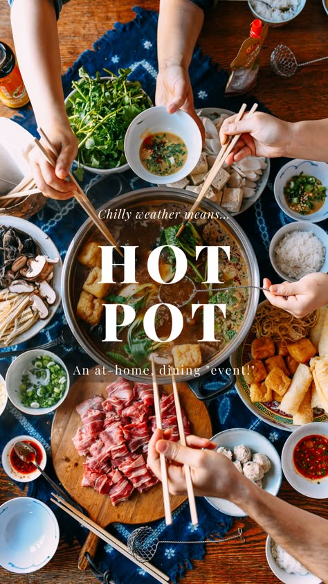 Healthy Hot Pot Recipes, Gluten Free Hot Pot Recipes, Bulgogi Hot Pot, Traditional Chinese Hot Pot, Hot Pot Set Up, Hot Pot Meat, Hot Pot Essentials, How To Make Hot Pot At Home, Pork Hot Pot Recipe