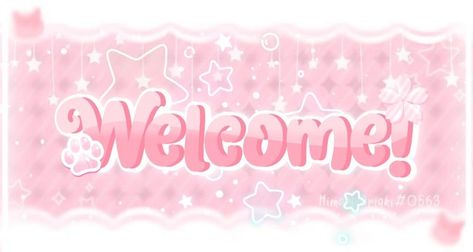 Kawaiicore Youtube Banner, Cute Yt Banner, Kawaiicore Banner, Pink Youtube Banner, Rov Icon, Strawberry Background, Welcome Banners, Candy Drawing, Watermark Ideas