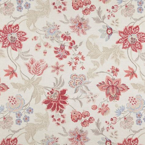 Zepel Frangipani Coral | Zepel Fabrics & Wallpapers Red Floral Fabric, Animal Print Upholstery, Floral Fabric Design, Floral Upholstery Fabric, Floral Upholstery, Flowers Red, Natural Fibre, Rare Flowers, Curtain Material