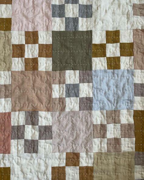 Nine Patch Quilt, Scrap Quilt, Boy Quilts, Diy Quilt, Antique Quilts, Patch Quilt, Patchwork Quilt, Scrap Quilts, Dyed Fabric