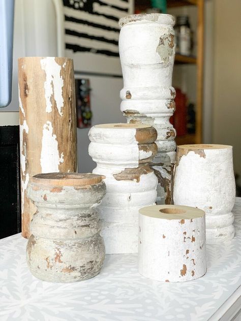 Diy Chunky Candlesticks, Table Leg Candle Holder, Tree Branch Candle Holder, Cement Candle Holders, Diy Candle Sticks, Pretty Furniture, Booth Inspiration, Porch Posts, Homemade Laundry Detergent