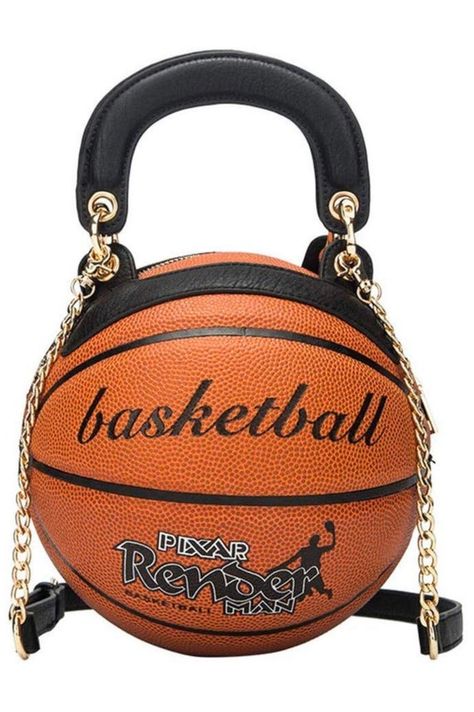 Basketball Purse, Basketball Bag, Cowhide Handbags, Pu Bag, Girls Handbags, Shoulder Chain, Chain Crossbody Bag, Unique Bags, Leather Messenger