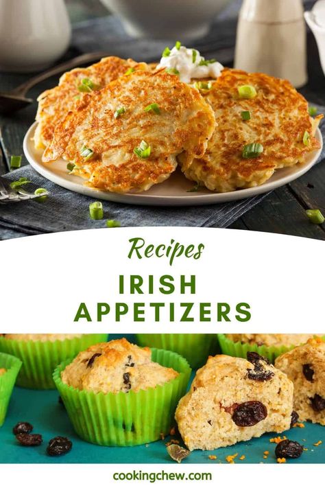 What Luck! 29 Crowd-Pleasing Irish Appetizers For St. Patrick's Day And Beyond! St Patrick Party Food, Irish Beer Cheese Soup, Irish Snacks, Irish Potato Bites, Irish Boxty, Irish Recipes Appetizers, Irish Appetizers, St Patrick's Day Appetizers, St Patricks Food