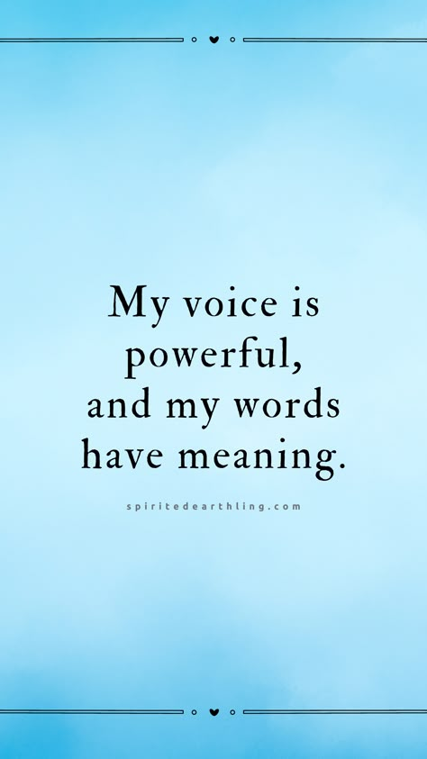 The fifth chakra is called Vissudha in Sanskrit, which means ‘purification’. This chakra is commonly referred to as the throat chakra. Naturally, this energy point is associated with the basic right to speak and to be heard – representing communication and expression.  Read 7 Strong Throat Chakra Affirmations to Find Your Voice on Spirited Earthling Blog Finding My Voice, Throat Chakra Aesthetic, Communication Affirmations, Voice Affirmations, Throat Chakra Affirmation, Feminine Expression, 2025 Manifestation, Finding Your Voice, Good Leadership Skills