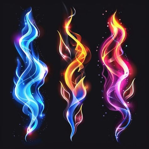 Photo flame shaped colors against a blac... | Premium Photo #Freepik #photo Flame Silhouette, Blue Fire, Fire Magic, Purple Flame, Elemental Powers, Flame Art, Magic Powers, Blue Flames, Card Banner