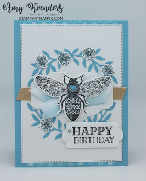 Su Queen Bee Cards, Queen Bee Stampin Up 2023, Stampin Up Cards 2022-2023, Stampin Up Queen Bee, Dandy Designs Dsp, Queen Bee Birthday, Bee Birthday Cards, Bee Stamp, Bee Images