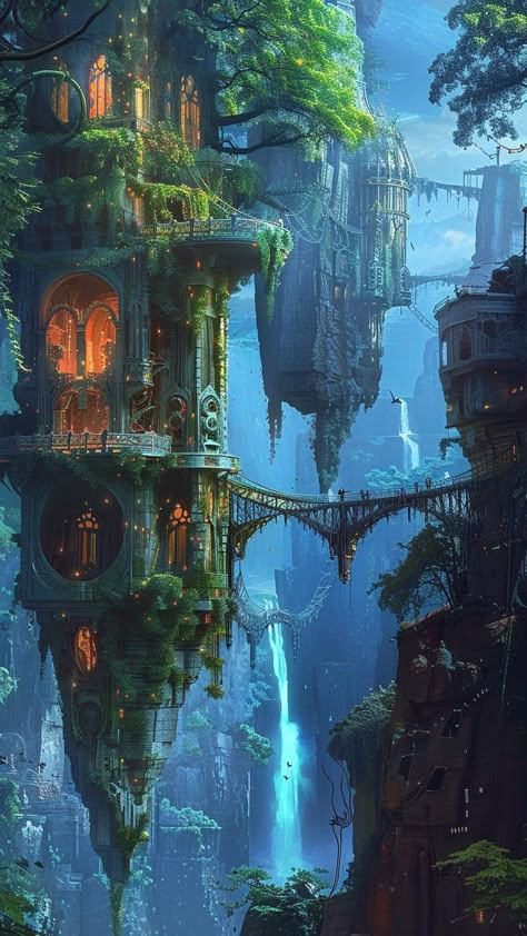 Dream Landscape, Mystical Places, Fantasy Design, My Fantasy World, Fantasy Forest, Fantasy City, Fantasy Castle, Fantasy Setting, Fantasy Places