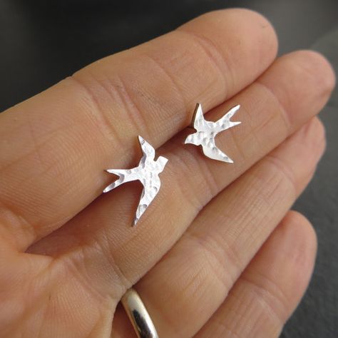 Swallow Earrings, Swallow Necklace, Jewellery Maker, Silver Bird, Pumpkin Earrings, Silver Jewelry Design, Artisan Earrings, Bird Earrings, Jewellery Uk