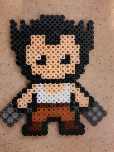 #Wolverine #Marvel #hammabeads #pearlbeads Wolverine Perler Beads, Perler Bead Patterns Marvel, Marvel Perler Bead Patterns, Marvel Perler Beads, Fuse Bead Ideas, Avengers Perler, Marvel Diy, Mini Hama Beads, Modele Pixel Art