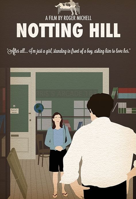 Notting Hill Illustration, Movie Wall, Posters Design, Chick Flicks, Movie Posters Design, Poster Illustration, Poster Room, Poster Drawing, Notting Hill