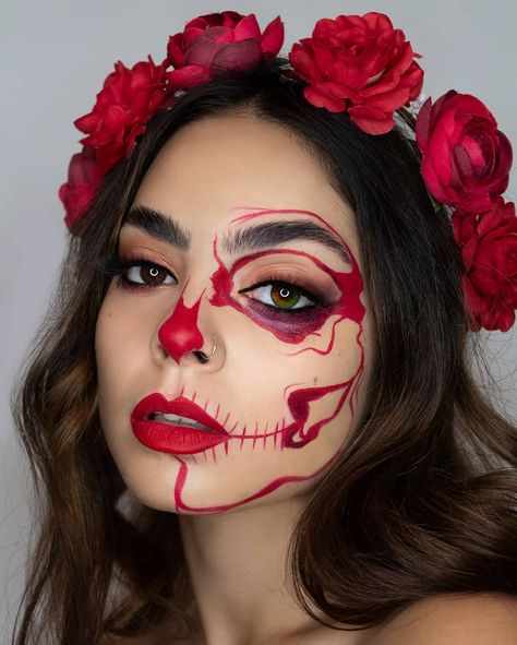 Caveira Halloween, Halloweenský Makeup, Holloween Makeup, Cute Halloween Makeup, Halloween Makeup Diy, Skeleton Makeup, Halloween Makeup Pretty, Face Art Makeup, Halloween Makeup Scary