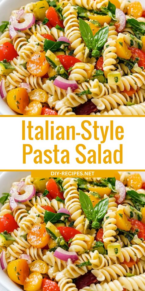 Enjoy the flavors of Italy with this easy pasta salad recipe! Tri-color pasta, fresh veggies, and Italian seasoning mix come together in this tasty side dish. Pasta Tomato Salad, Tri Colored Pasta Recipes, Tri Color Pasta Salad Recipe, Pasta Lettuce Salad Recipes, Color Pasta Salad, Tri Color Pasta Salad, Italian Seasoning Mix, Rotini Pasta Salad, Easy Italian Pasta Salad