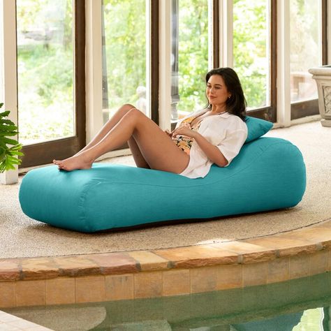 Jaxx Arlo Outdoor Bean Bag Sun Lounger | Pool Patio Chaise Recliner | Modern Bean Bags, Pool And Patio, Bean Bag Lounger, Outdoor Loungers, Outdoor Recliner, Outdoor Bean Bag, Backyard Paradise, Leisure Time, Patio Seating