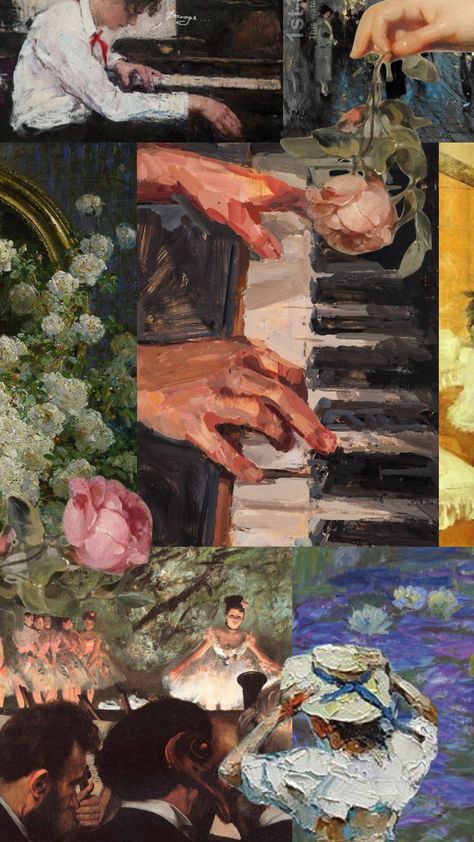 Post Impressionism Aesthetic, Art Asthetics Wallpaper, Impressionism Collage, Impressionism Music, Museum Collage, Collage Music, City Collage, Surreal Collage Art, Art Periods