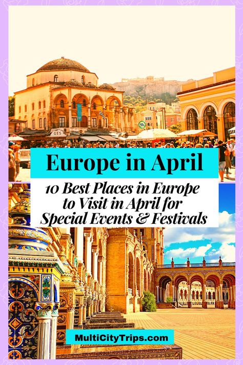 Travel to Europe in April with our travel guide. Here are 10 European Places to Visit in April for Spring festivals & events. They are simply some of the best spring destinations to head to in Europe where you can see spring blossom in Europe as well as festivals to attend. Planning your trip to Europe in April or spring? This is a guide for you! Check out these best places to visit in Europe in April and Spring now. April Travel Destinations, Europe In April, Best European Cities To Visit, Europe In March, Where To Go In Europe, April Travel, European Cities To Visit, Travel 2025, Top Europe Destinations