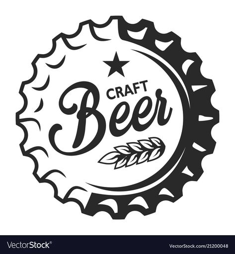 Craft Beer Illustration, Beer Logo Vintage, Beer Design Ideas, Craft Beer Logo, Beer Logo Design, Beer Drawing, Beer Logos, Beer Illustration, Beer Cap