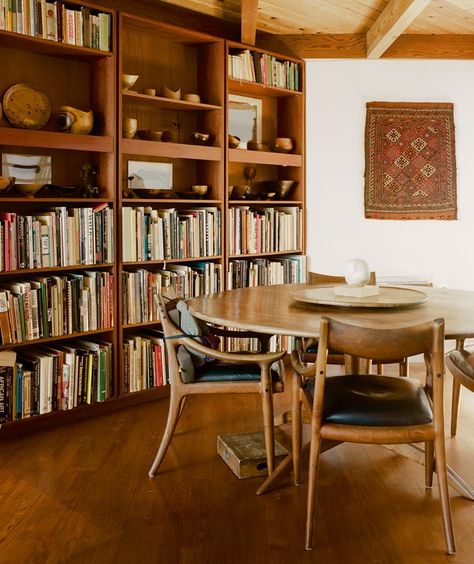 Kay Sekimachi, Dining Room Library, Textile Artist, Home Library, 가을 패션, Dining Table Chairs, Dining Area, Bookshelves, Tiny House