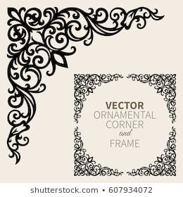 Vector ornamental corner frame Corner Border Designs, Ornamental Corner, Thermocol Craft, Islamic Design Pattern, Ornamental Vector, Ornament Vector, Adult Colouring Pages, Frame Border, Islamic Art Pattern