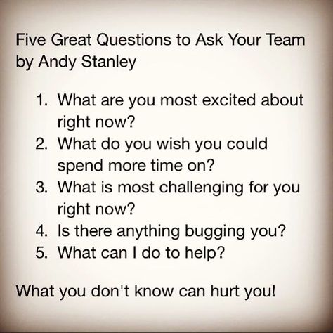 Leadership Ideas Team Building, Team Building Meeting Ideas, How To Tighten Dress Straps, How To Motivate Your Team At Work, Staff Check In Questions, Supervising A New Team, Motivate Your Team At Work, Getting To Know Your Staff, Team Check In Questions