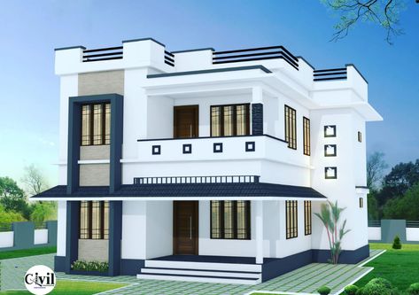 1650 Sq Ft 3BHK Beautiful Double Floor House And Free Plan - Engineering Discoveries Design Of House, Two Story House Design, 2 Storey House Design, House Roof Design, Affordable House Plans, Small House Front Design, House Balcony Design, Two Story House, Small House Design Exterior