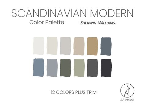 Scandinavian Color Palette Sherwin Williams Interior Paint - Etsy Drift Of Mist Sherwin Williams, Behr Color Palettes, Interior Paint Color Palette, Scandinavian Color Palette, Interior Paint Palettes, Sherwin Williams Color Palette, Interior Paint Colors Schemes, Behr Colors, Color Schemes Design