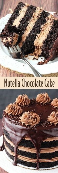 Nutella Buttercream, Dark Chocolate Cake, Nutella Cake, Chocolate Cake Recipe Easy, Oreo Cupcakes, Easy Chocolate Cake, Dark Chocolate Cakes, Nutella Recipes, Chocolate Nutella