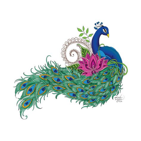 Check out this awesome 'Peacock+and+Lotus' design on @TeePublic! Lotus And Peacock Painting, Love Canvas Painting, Lotus Flower Tattoo Design, Fish Vase, Peacock Painting, Lotus Design, Flora Fauna, Flower Tattoo Designs, Wildlife Art