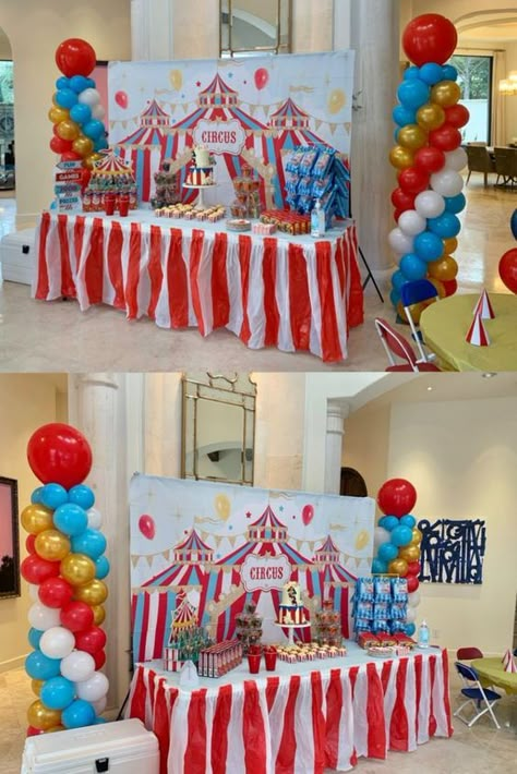 In this article, we’ve put together 13 great party ideas you can try in your home on your child’s 5th birthday. So what are you waiting for? Let’s have a look at these ideas. Carnival Birthday Balloon Arch, Circus Theme Party First Birthday, Circus Party Backdrop, Circus Balloon Columns, Carnival Birthday Backdrop, Carnival Themed Balloons, Circus Party Table Decor, Fancy Circus Theme Party, Circus Photo Backdrop