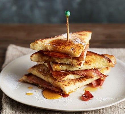 French Toast Bacon, Eggy Bread, Toast Bacon, Breakfast For A Crowd, Bacon Sandwich, Easy Brunch Recipes, Breakfast And Brunch, Bbc Good Food, Brunch Time