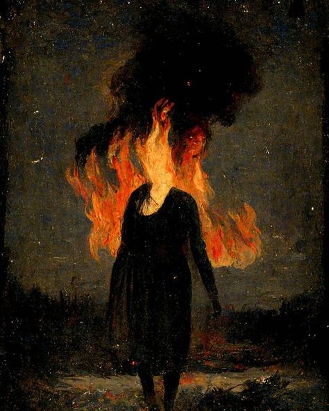 Burning House Art, Burning House Painting, Burn Mark Aesthetic, Burning House Aesthetic, Eyk Larsen, Fire In Forest, Betrayal Art, Apocalypse Tattoo, Rage Art