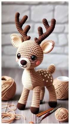 Amigurumi Deer Crochet Free Pattern Crochet Deer Antlers, Gnome Amigurumi Free Pattern, Reindeer Crochet, Reindeer Crochet Pattern Free, Arigumi Crochet Amigurumi, Crochet Reindeer Pattern Free, Christmas Gnome Crochet Patterns Free, Crochet Reindeer, Crochet Deer Pattern Free