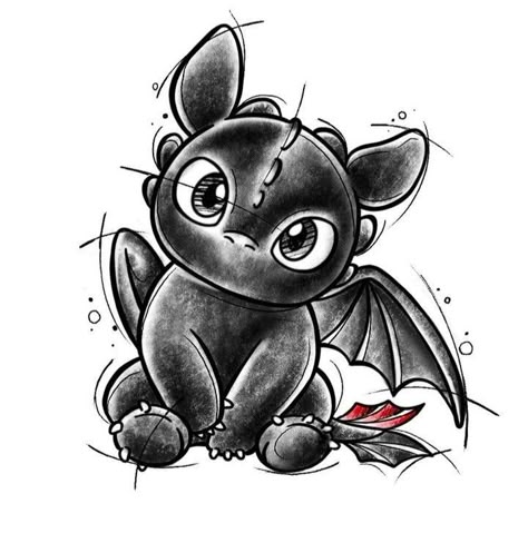 Dragon Tattoo Cartoon, Stitch And Toothless Tattoo, Toothless Dragon Tattoo, Toothless Tattoo, Disney Stitch Tattoo, Disney Sleeve Tattoos, Pikachu Tattoo, Adventure Time Tattoo, Lion King Tattoo