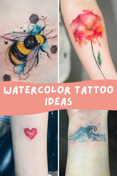 4 Things to Know Before Getting a Watercolor Tattoo - TattooGlee Watercolor Art Tattoo Ideas, Small Tattoo Watercolor, Simple Watercolor Tattoos For Women, Wrist Watercolor Tattoo, Tattoo Ideas Female Watercolor, Simple Watercolor Tattoo, Watercolor Tattoo Ideas Women, Colorful Tatoos Woman, Watercolor Wrist Tattoos For Women