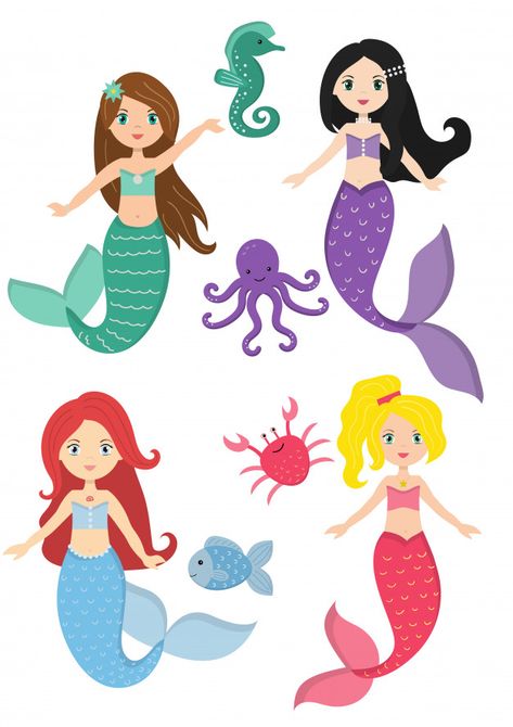 Chubby Cartoon, Mermaid Reference, Mermaid Mural, Cartoon Mermaid, Water Kids, Mermaid Kids, Mermaid Clipart, Baby Luna, Mermaid Drawings